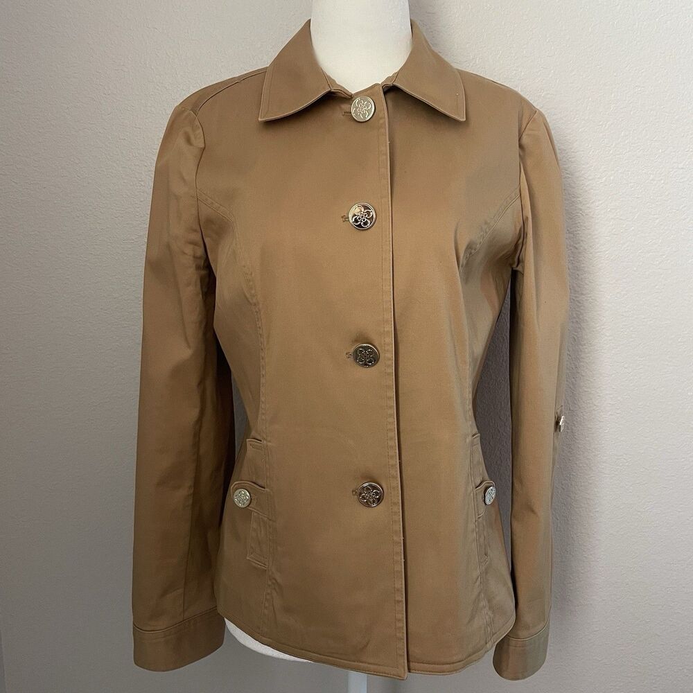 Charter Club Women’s Brown Equestrian Jacket Preppy Classic-petite Med